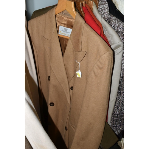 562 - A COLLECTION OF LADIES AND GENTS JACKETS, COATS AND HATS, comprising a ladies Aquascutum raincoat wi... 