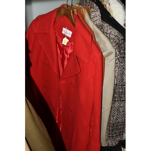 562 - A COLLECTION OF LADIES AND GENTS JACKETS, COATS AND HATS, comprising a ladies Aquascutum raincoat wi... 