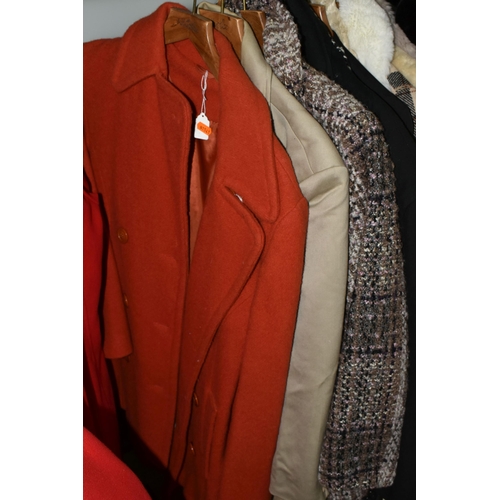 562 - A COLLECTION OF LADIES AND GENTS JACKETS, COATS AND HATS, comprising a ladies Aquascutum raincoat wi... 