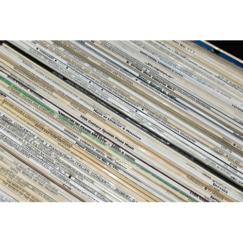 569 - FOUR BOXES OF CLASSICAL LP RECORDS AND A SMALL QUANTITY OF SINGLES RECORDS, LP's include works by Be... 