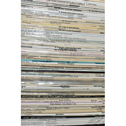 569 - FOUR BOXES OF CLASSICAL LP RECORDS AND A SMALL QUANTITY OF SINGLES RECORDS, LP's include works by Be... 