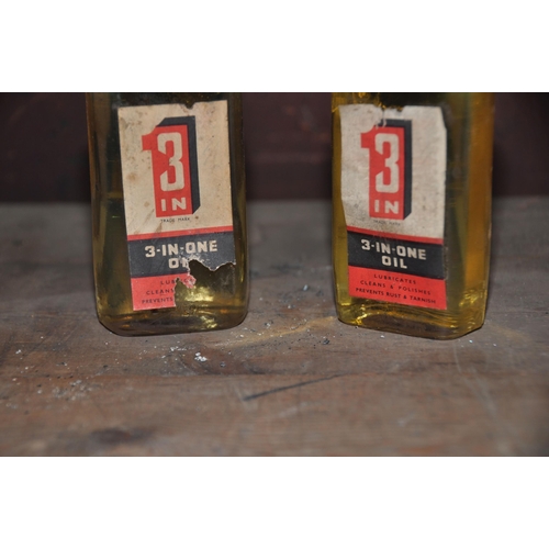 896 - TWO VINTAGE BOTTLES OF '3 IN 1' OIL unopened Condition one label torn and missing corner (this lot i... 