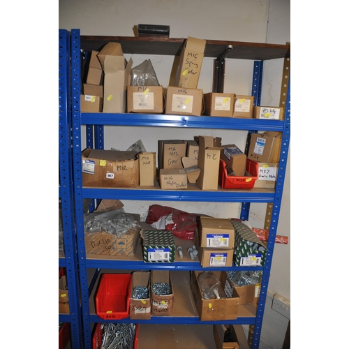 967 - A LARGE QUANTITY OF PARTIAL AND FULL BOXES OF GALVANISED METRIC NUTS BOLTS AND WASHERS including a f... 