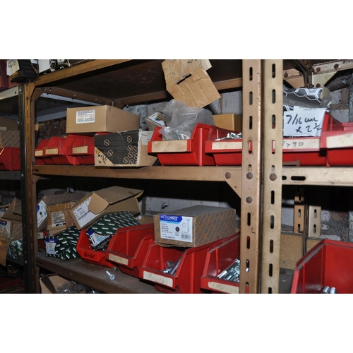 975 - A LARGE QUANTITY OF PARTIAL AND FULL BOXES AND BINS CONTAINING METRIC BOLTS AND NUTS (see pics for d... 