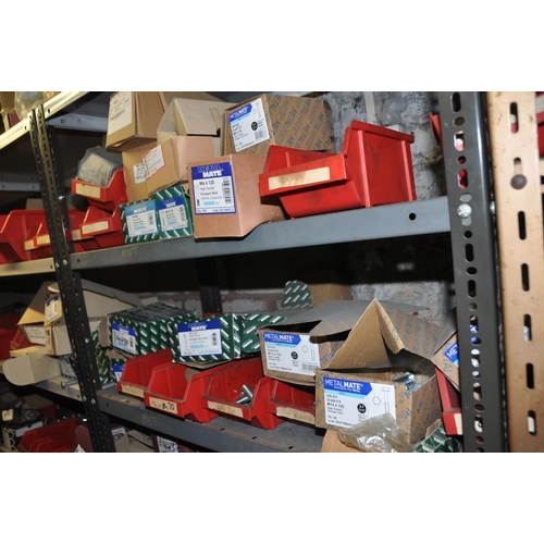 975 - A LARGE QUANTITY OF PARTIAL AND FULL BOXES AND BINS CONTAINING METRIC BOLTS AND NUTS (see pics for d... 