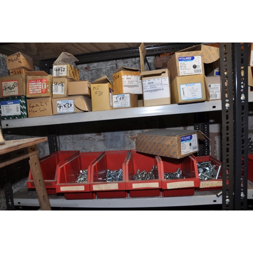 975 - A LARGE QUANTITY OF PARTIAL AND FULL BOXES AND BINS CONTAINING METRIC BOLTS AND NUTS (see pics for d... 