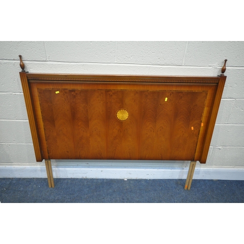 1197 - A SELECTION OF YEW WOOD FURNITURE, to include a chest of five graduating drawers, width 80cm x depth... 