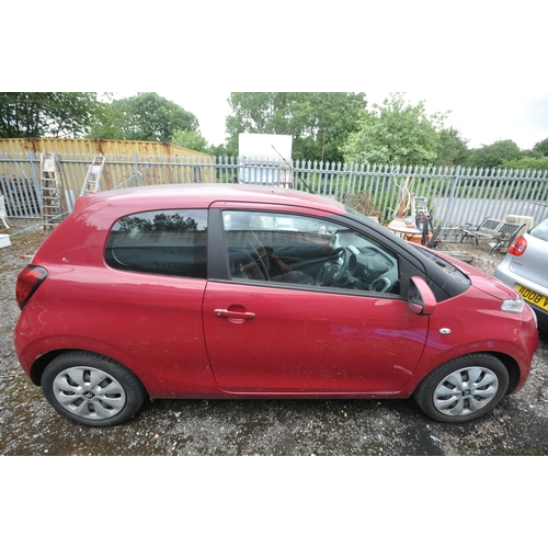 1003 - A CITROEN C1 1.0 VTi FEEL 3 DOOR HATCHBACK CAR, DX17 WPA, in red, manual gearbox, 998cc petrol engin... 