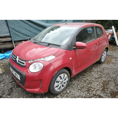 1003 - A CITROEN C1 1.0 VTi FEEL 3 DOOR HATCHBACK CAR, DX17 WPA, in red, manual gearbox, 998cc petrol engin... 