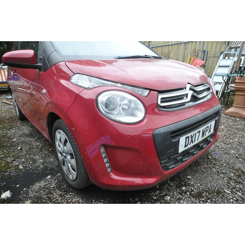 1003 - A CITROEN C1 1.0 VTi FEEL 3 DOOR HATCHBACK CAR, DX17 WPA, in red, manual gearbox, 998cc petrol engin... 