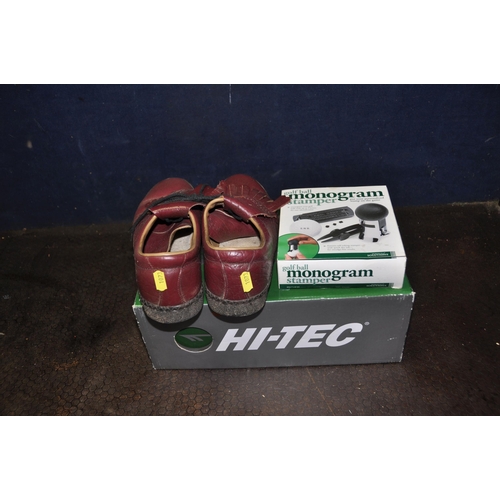 1073 - A PAIR OF HI TEC LYTHAM GOLF SHOES brand new in box, UK size 9 along with a used pair of golf shoes ... 