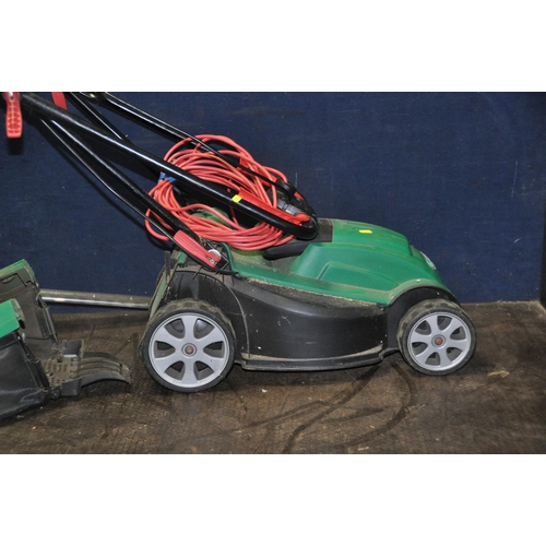 1112 - A QUALCAST ELECTRIC LAWN MOWER with grass box and a MacAllister MHTP550P long hedge trimmer (both PA... 