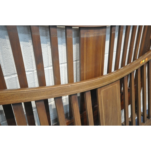 1217 - AN EDWARDIAN MAHOGANY 4FT6 BEDSTEAD, with side rails and slats (condition - scuffs and scratches)