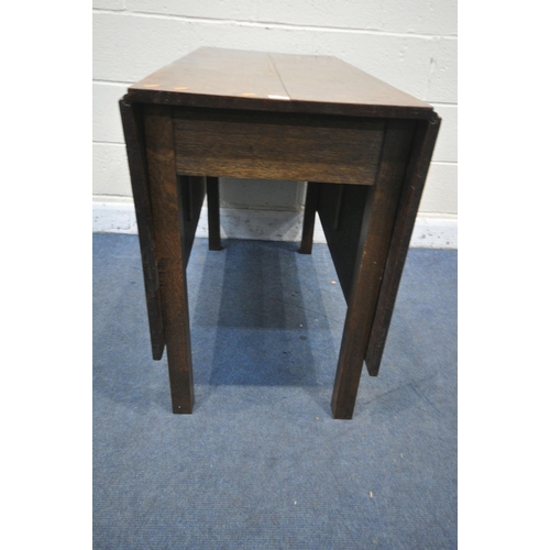 1247 - A 20TH CENTURY OAK RECTANGULAR GATE LEG TABLE, open length 157cm x closed 50cm x depth 106cm x heigh... 