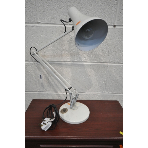 1268 - A WHITE MODEL 90 ANGLE POISE TABLE LAMP (condition - sticker to base, overall good condition)