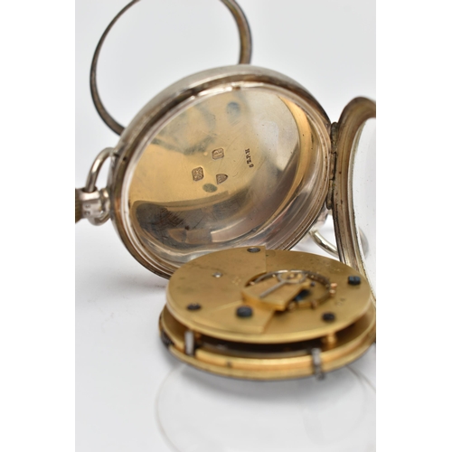 66 - TWO SILVER OPEN FACE POCKET WATCHES, the first a manual wind late Victorian watch, in a polished cas... 