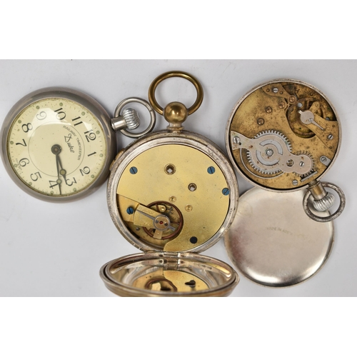 72 - THREE POCKET WATCHES, to include a key wound pocket watch, round white dial signed 'Celebrated Chron... 