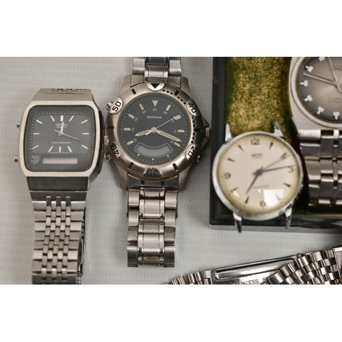 93 - AN ASSORTMENT OF WATCHES, to include an 'Astral' automatic wristwatch, 'Seiko' quartz wristwatch, a ... 