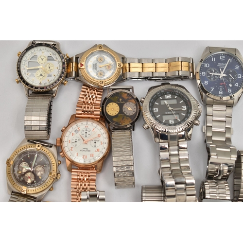 129 - A BOX OF ASSORTED WRISTWATCHES, a selection of watches, names to include Sekonda, Weide, Oris, Pulsa... 