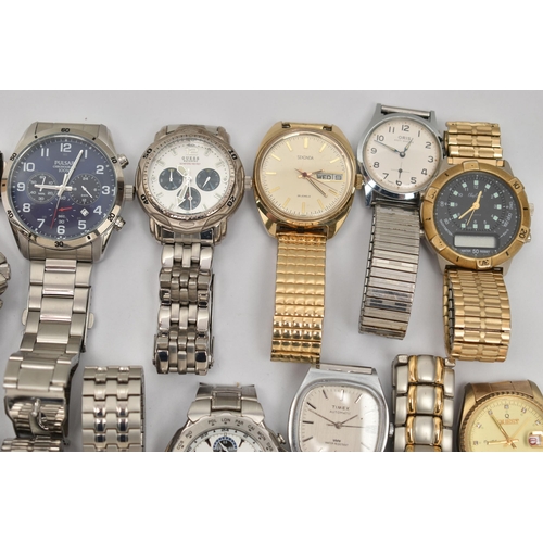 129 - A BOX OF ASSORTED WRISTWATCHES, a selection of watches, names to include Sekonda, Weide, Oris, Pulsa... 