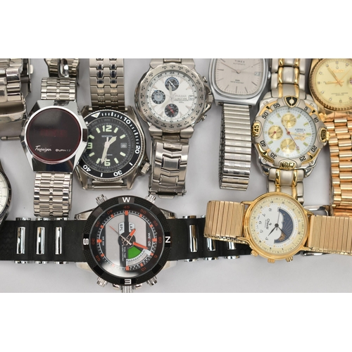 129 - A BOX OF ASSORTED WRISTWATCHES, a selection of watches, names to include Sekonda, Weide, Oris, Pulsa... 