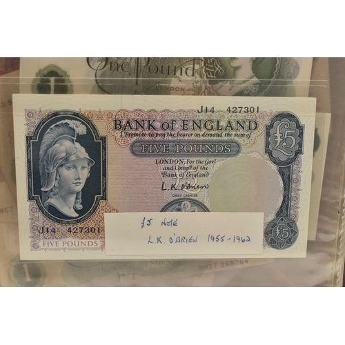 147 - A BANKNOTE ALBUM OF MAINLY BANK OF ENGLAND NOTES, to include early Bradbury 1917 £1 E28, a Pre 1927 ... 