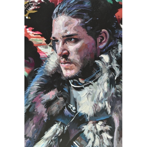 302 - ZINSKY (BRITISH CONTEMPORARY) 'WINTER IS COMING', a signed limited edition print on board depicting ... 