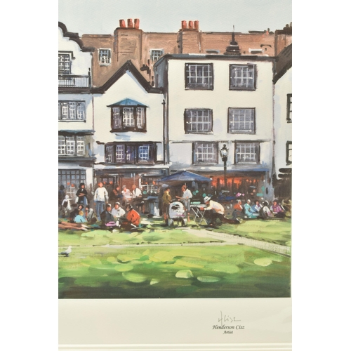 305 - HENDERSON CISZ (BRAZIL 1960) 'LUNCH ON THE GREEN', a signed limited edition print depicting Exeter C... 