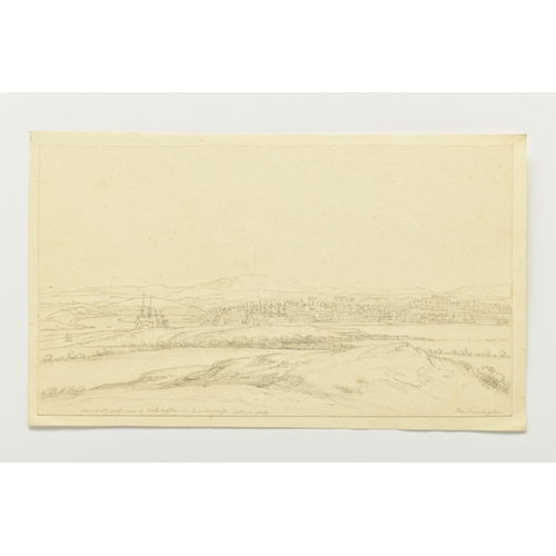 317 - JOSEPH FARRINGTON (1747-1821) 'NORTH WEST VIEW OF WORKINGTON IN CUMBERLAND', a landscape with a view... 