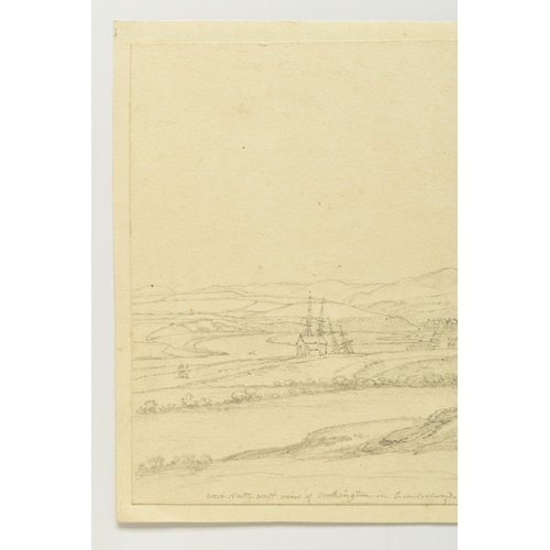 317 - JOSEPH FARRINGTON (1747-1821) 'NORTH WEST VIEW OF WORKINGTON IN CUMBERLAND', a landscape with a view... 