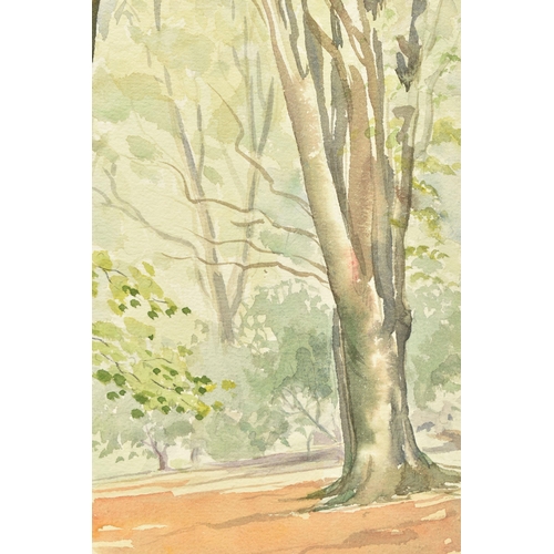 331 - EDWARD WIGLEY (20TH CENTURY) 'EPPING FORREST', a woodland landscape, initialled and dated 1954 botto... 