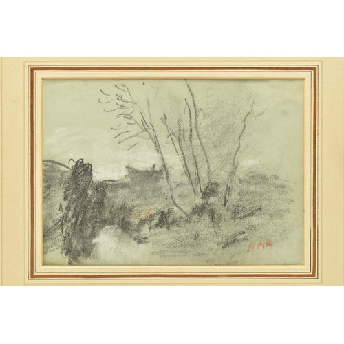 339 - HERCULES BRABAZON BRABAZON (1821-1906) A LANDSCAPE WITH TREES, a page from a sketchbook, initialled ... 