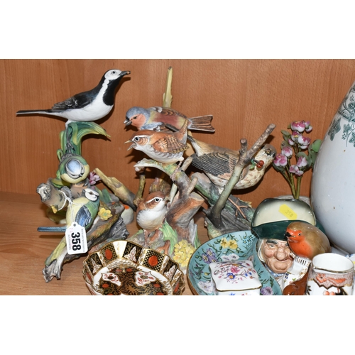 358 - A GROUP OF BIRD FIGURINES AND CERAMICS, comprising  Coalport British Bird Series limited edition 'Bl... 