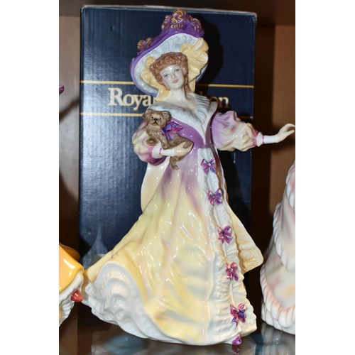 360 - SIX ROYAL DOULTON FIGURINES OF THE YEAR, comprising 1992 Mary HN3375 (glue residue to base, restorat... 