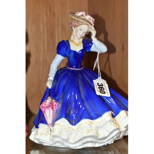 360 - SIX ROYAL DOULTON FIGURINES OF THE YEAR, comprising 1992 Mary HN3375 (glue residue to base, restorat... 