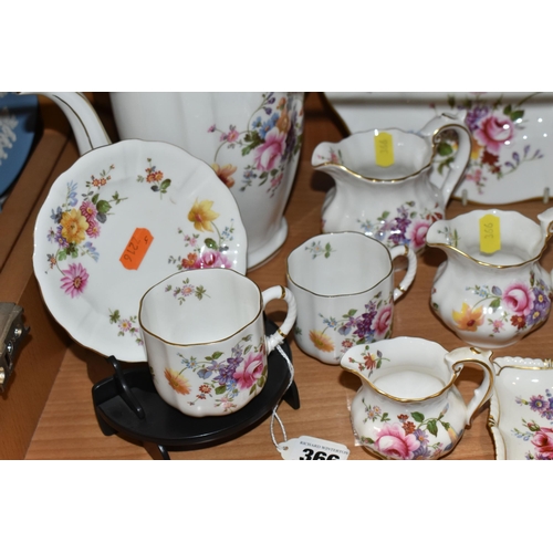 366 - A COLLECTION OF ROYAL CROWN DERBY 'DERBY POSIES' PATTERN DINNERWARE AND GIFTWARE, comprising a coffe... 