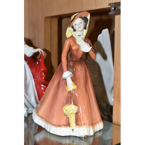 393 - FIVE ROYAL DOULTON FIGURINES, comprising Annabel HN3273, Sweet Seventeen HN2734, Sleeping Beauty HN3... 