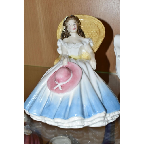 393 - FIVE ROYAL DOULTON FIGURINES, comprising Annabel HN3273, Sweet Seventeen HN2734, Sleeping Beauty HN3... 