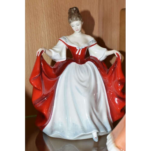 393 - FIVE ROYAL DOULTON FIGURINES, comprising Annabel HN3273, Sweet Seventeen HN2734, Sleeping Beauty HN3... 