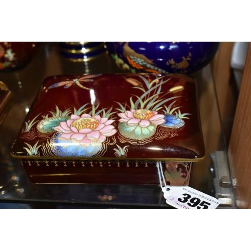 395 - A COLLECTION OF CARLTON WARE, comprising six pieces of Peacock and Blossoms pattern including vases,... 