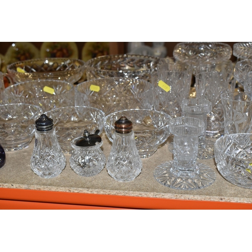 407 - A GROUP OF CUT CRYSTAL AND GLASSWARE, comprising six Edinburgh Crystal wine glasses, six tumblers, a... 