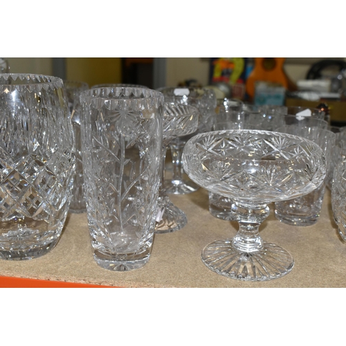 407 - A GROUP OF CUT CRYSTAL AND GLASSWARE, comprising six Edinburgh Crystal wine glasses, six tumblers, a... 