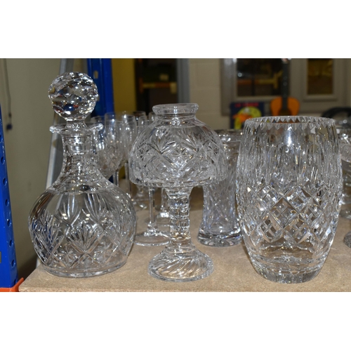 407 - A GROUP OF CUT CRYSTAL AND GLASSWARE, comprising six Edinburgh Crystal wine glasses, six tumblers, a... 