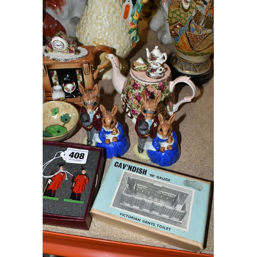 408 - A GROUP OF CERAMICS AND LANGLEY MINIATURE MODELS, comprising a Clarice Cliff -Newport Pottery 'Celti... 