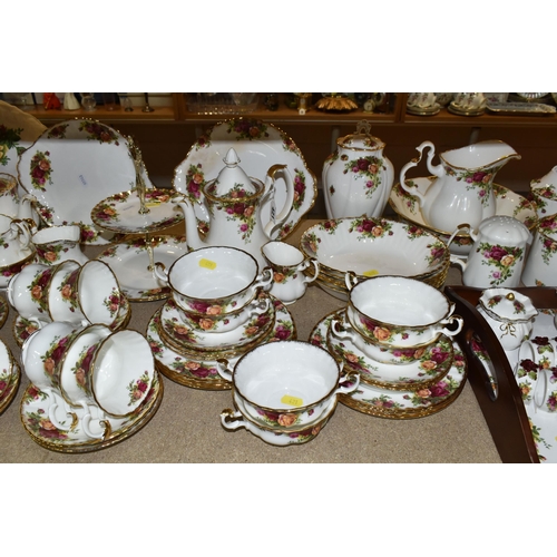 421 - A LARGE QUANTITY OF ROYAL ALBERT 'OLD COUNTRY ROSES' PATTERN DINNER AND TEAWARE, comprising a covere... 