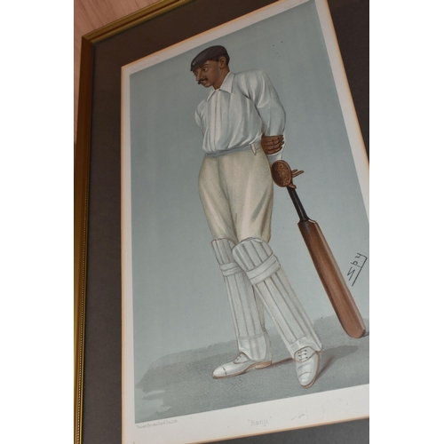 435 - A VANITY FAIR FRAMED PRINT TITLED 'RANJI' , dated August 26th 1897 published by Vincent Brooks Day &... 