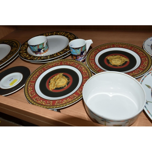 436 - A GROUP OF ROSENTHAL DINNERWARE, comprising two Versace 'Medusa' pattern dinner plates and two salad... 