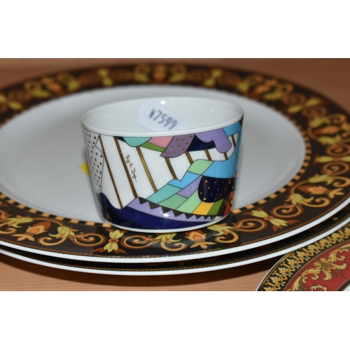 436 - A GROUP OF ROSENTHAL DINNERWARE, comprising two Versace 'Medusa' pattern dinner plates and two salad... 