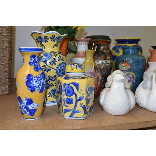 453 - A COLLECTION OF CERAMIC VASES, to include largely modern pieces, some of an Oriental style, a small ... 