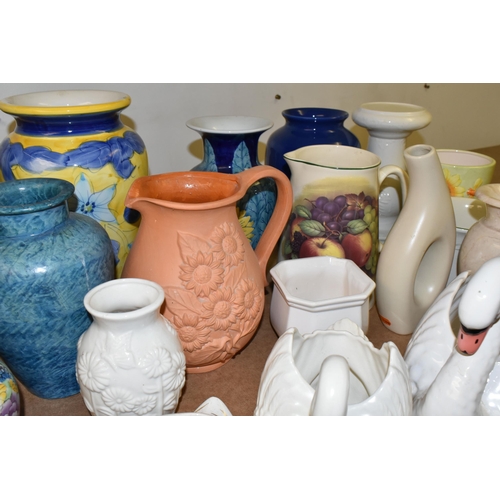 453 - A COLLECTION OF CERAMIC VASES, to include largely modern pieces, some of an Oriental style, a small ... 